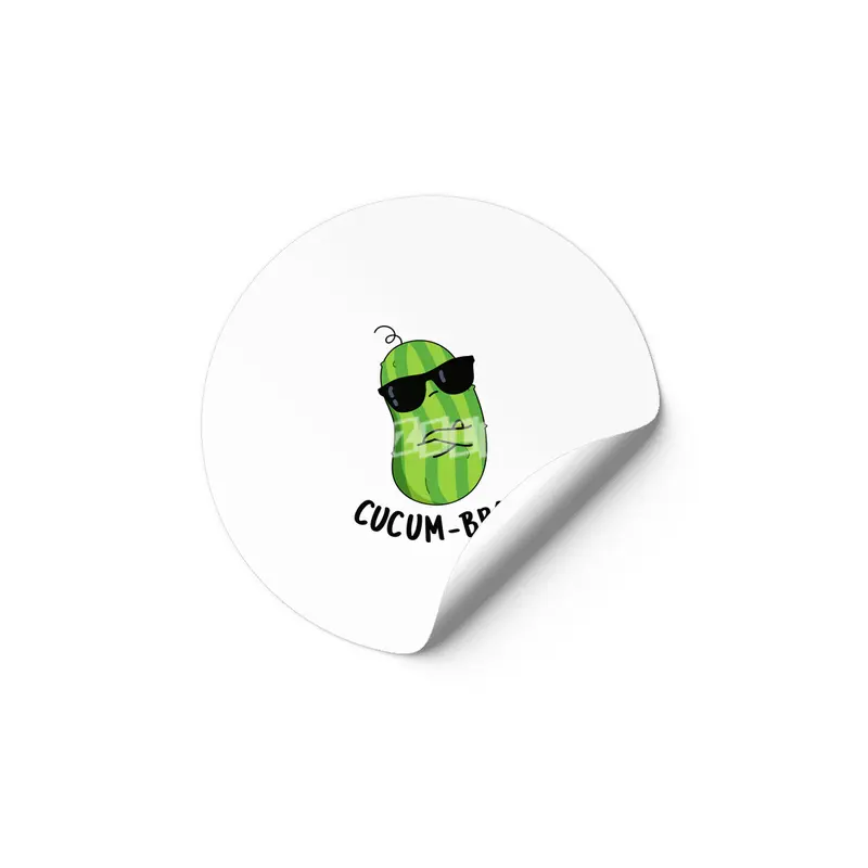 Cucum-bro Funny Cucumber Bro Pun Etiket