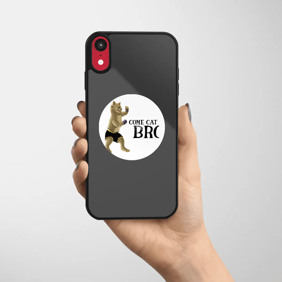 Come Cat Me Bro Cool Boxing Cat Punching International Cat Day Gift for Cat Lovers Etiket
