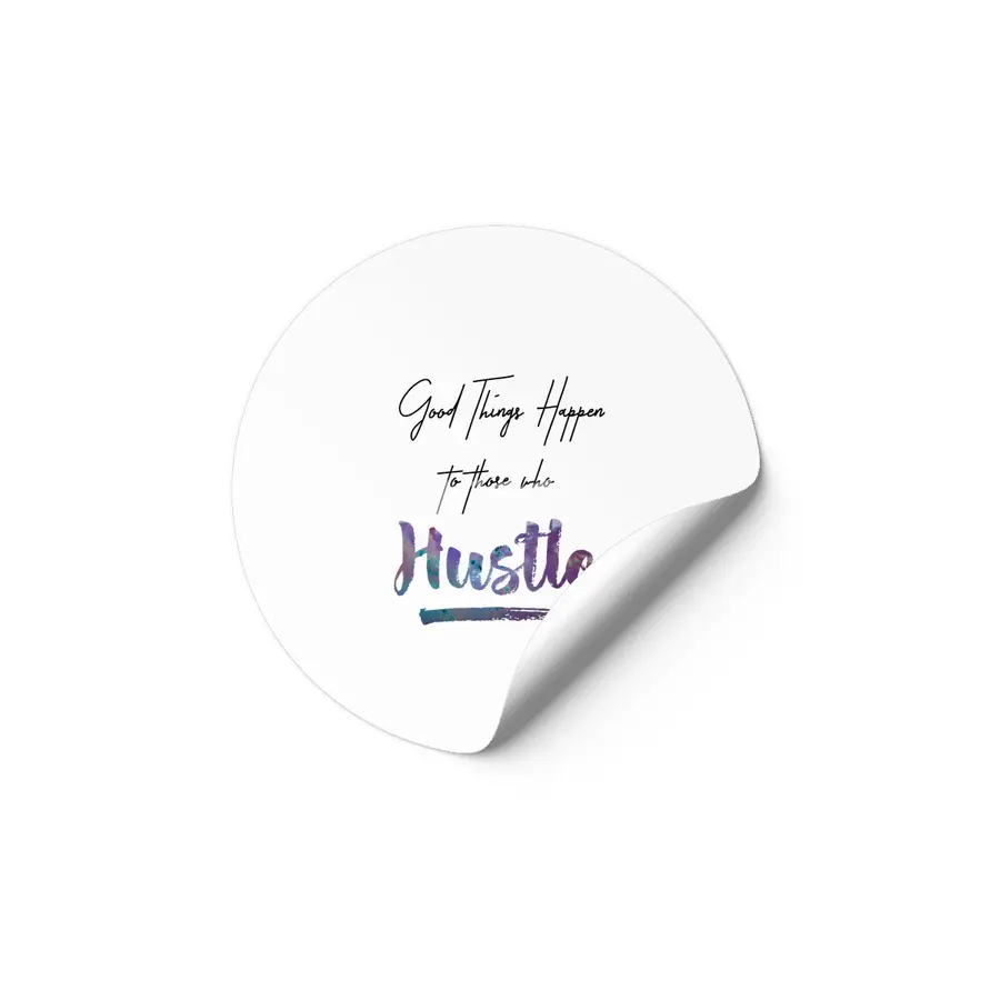 Hustle Watercolor Brush Lettering Inspirational Quote Wall Art Etiket