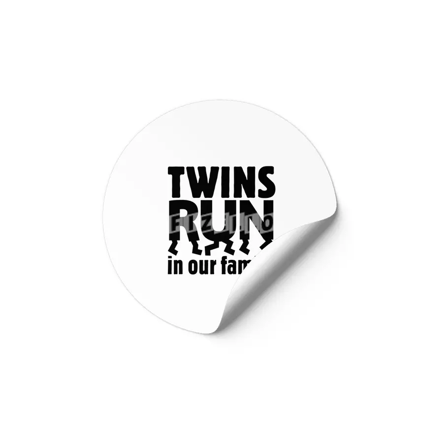 TWINS RUN in our family (Black Lettering Only) Etiket