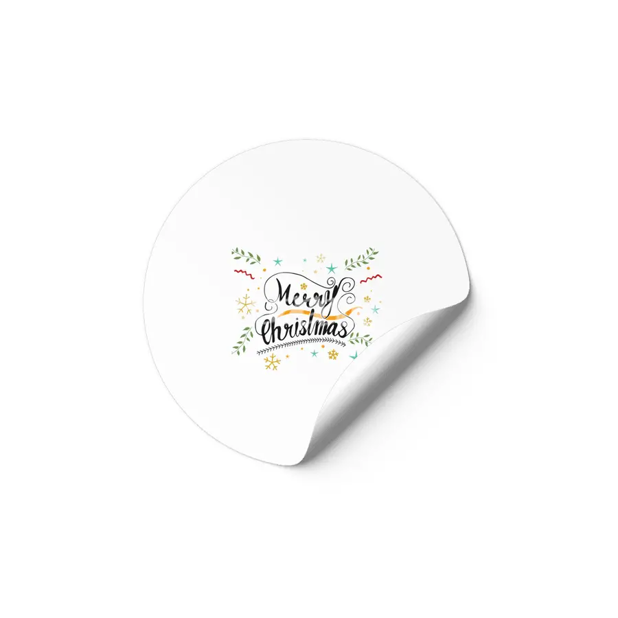 Merry Christmas Hand Lettering Artwork Etiket