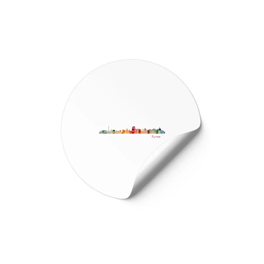 Rome Cityscape watercolor skyline Etiket