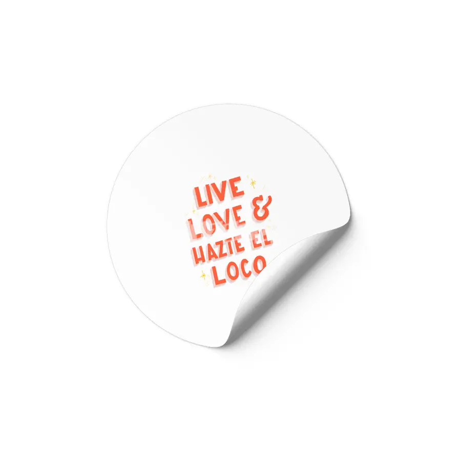 Live, Love Hazte el Loco - Lettering en español Etiket