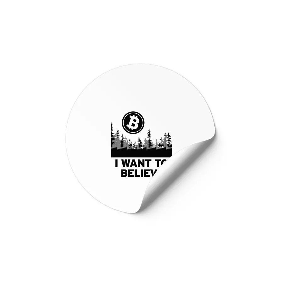 "I Want to Believe ..." - Bitcoin Shirt Design Etiket