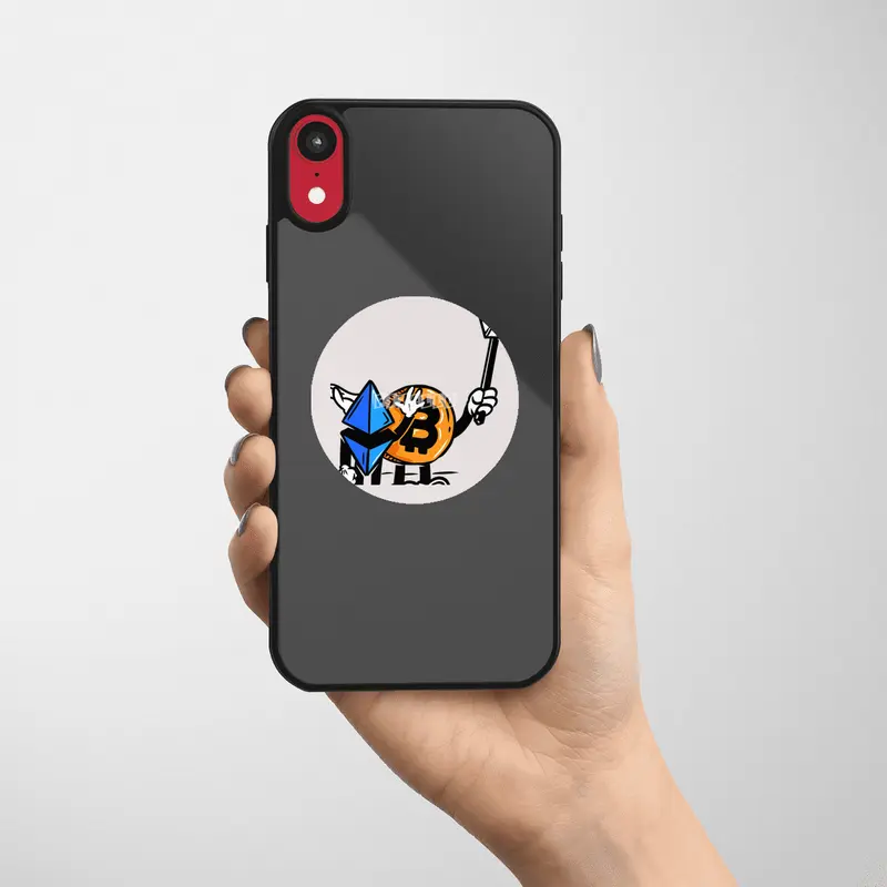 Crypto BFF - Bitcoin and Ethereum Cartoon Selfie Etiket