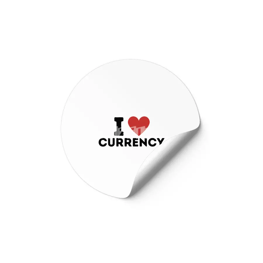 I Love Currency Simple Heart Design Etiket
