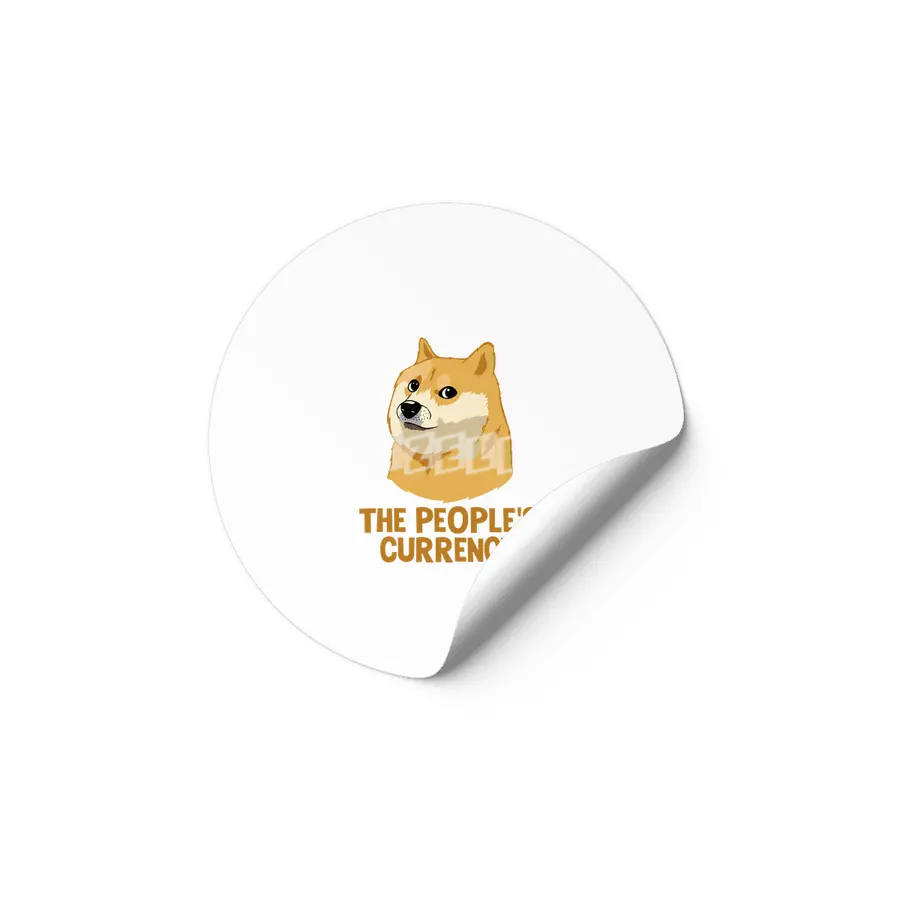 Dogecoin The People Currency Funny Crypto Etiket