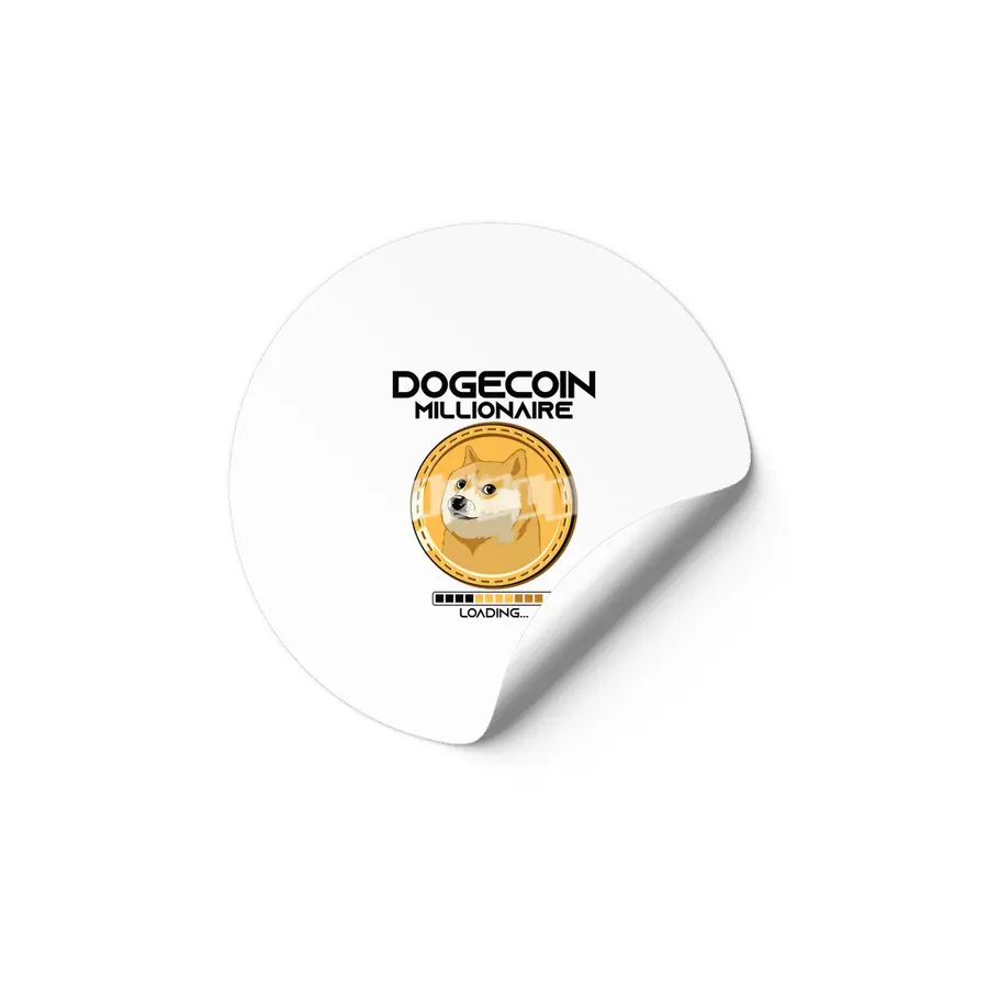 Dogecoin Millionaire Funny Crypto Cryptocurrency Etiket