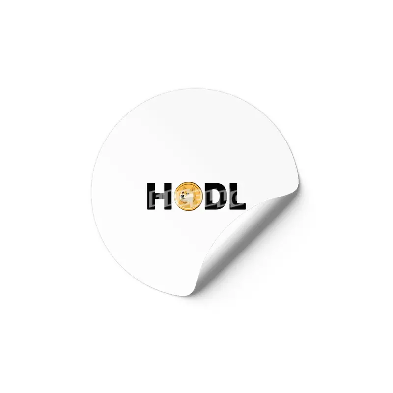 HOLD Dogecoin Funny Doge Crypto Cryptocurrency Etiket
