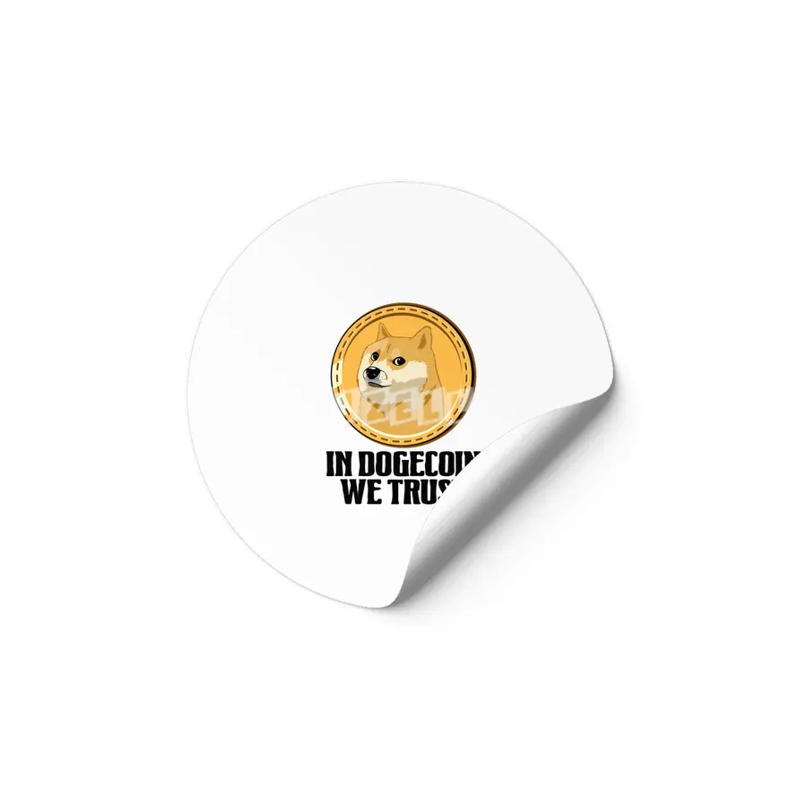 In Dogecoin We Trust Funny Crypto Cryptocurrency Etiket