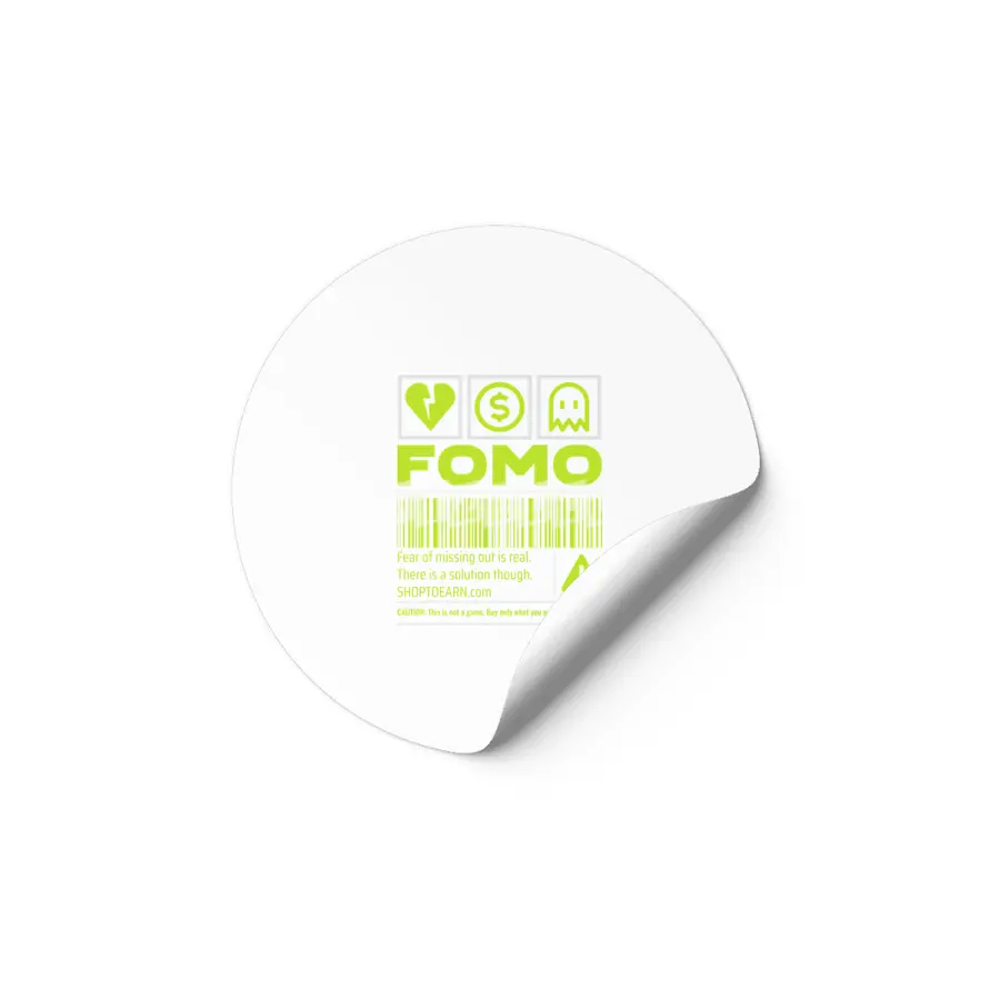 FOMO Design Shop To Earn Crypto Back Etiket