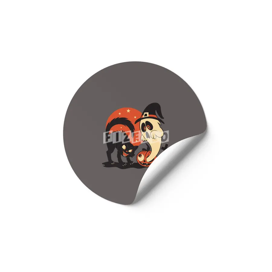 Retro Halloween Scene Etiket
