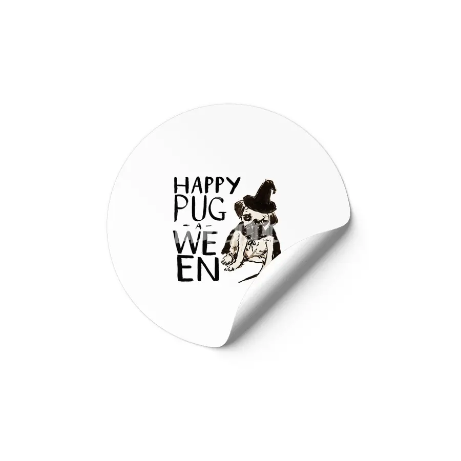 Funny Pug Halloween Tee- Pug-a-ween Witch Etiket