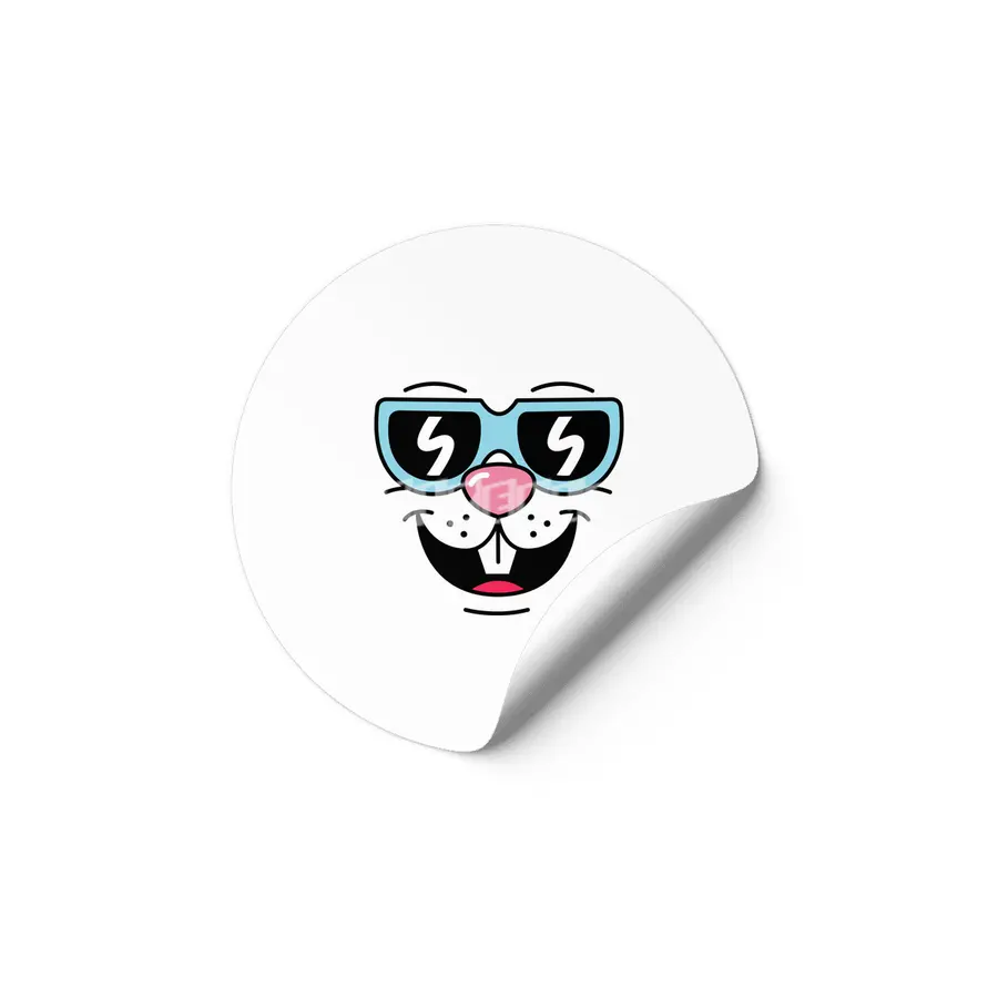 Cool Rabbit (face) Etiket