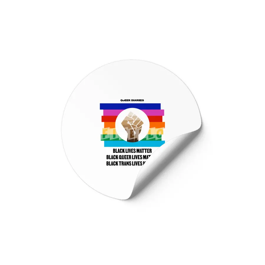 Rainbow Black Lives Matter Circle Light Etiket