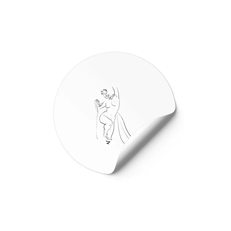 Feminine Nude - Waves - Joy - Happiness - Line Art Etiket