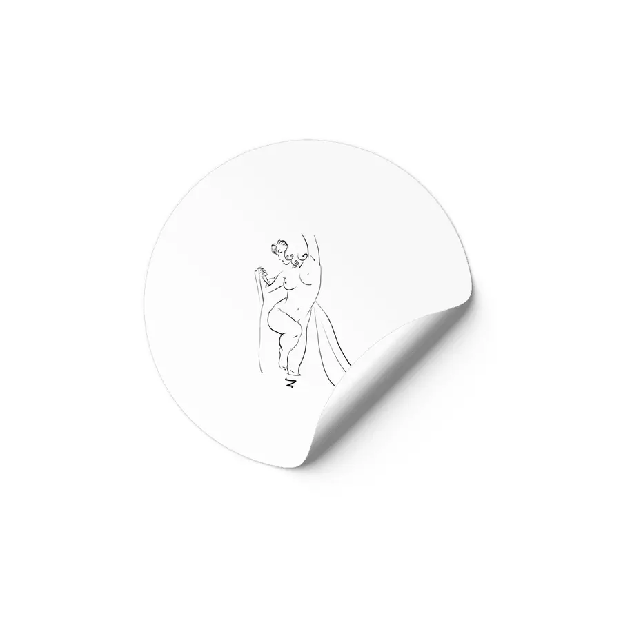 Feminine Nude - Waves - Joy - Happiness - Line Art Etiket