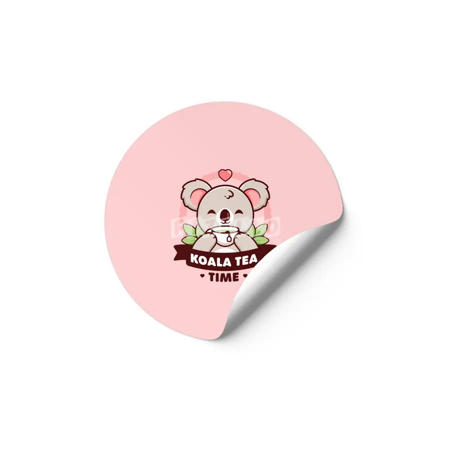 Koala-Tea Time - Cute Koala Pun Etiket