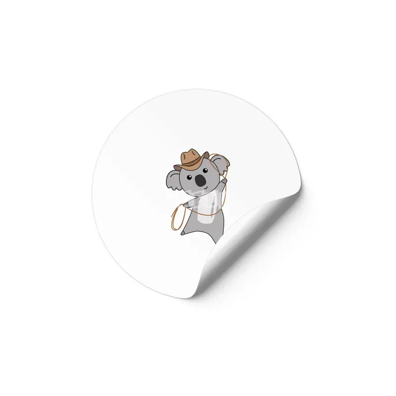 Cowboy Koala Koalas Koala Bear Western Australia Etiket