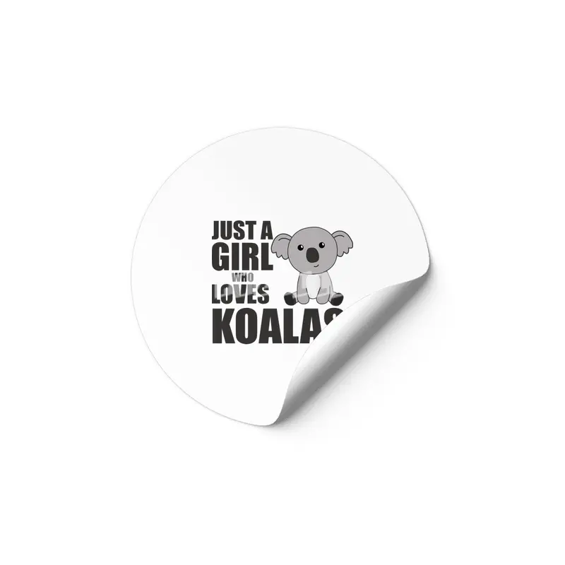 Just A Girl Who Loves Koalas Cute Koala Bear Etiket