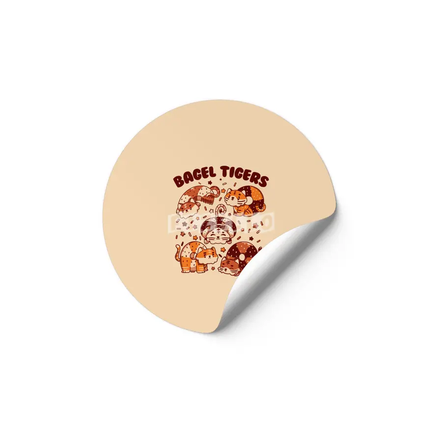 Bagel Tigers Breakfast Animals Etiket