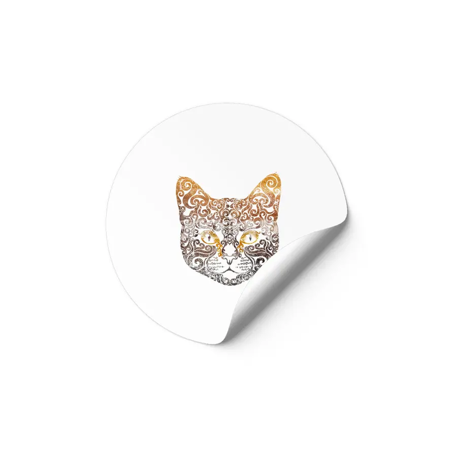 Swirly Cat Etiket