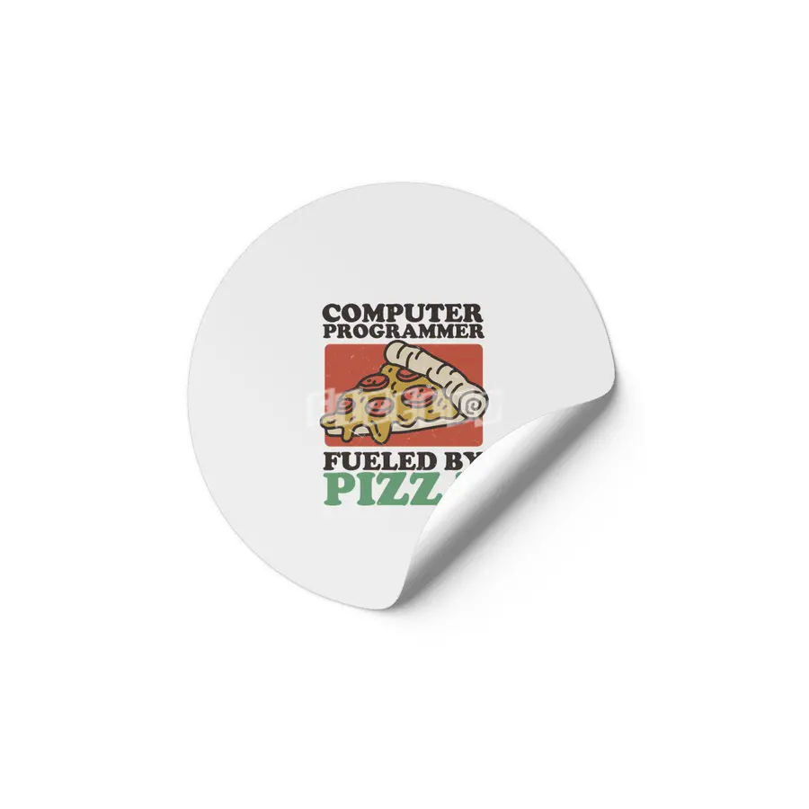 Computer Programmer Fueled By Pizza Etiket