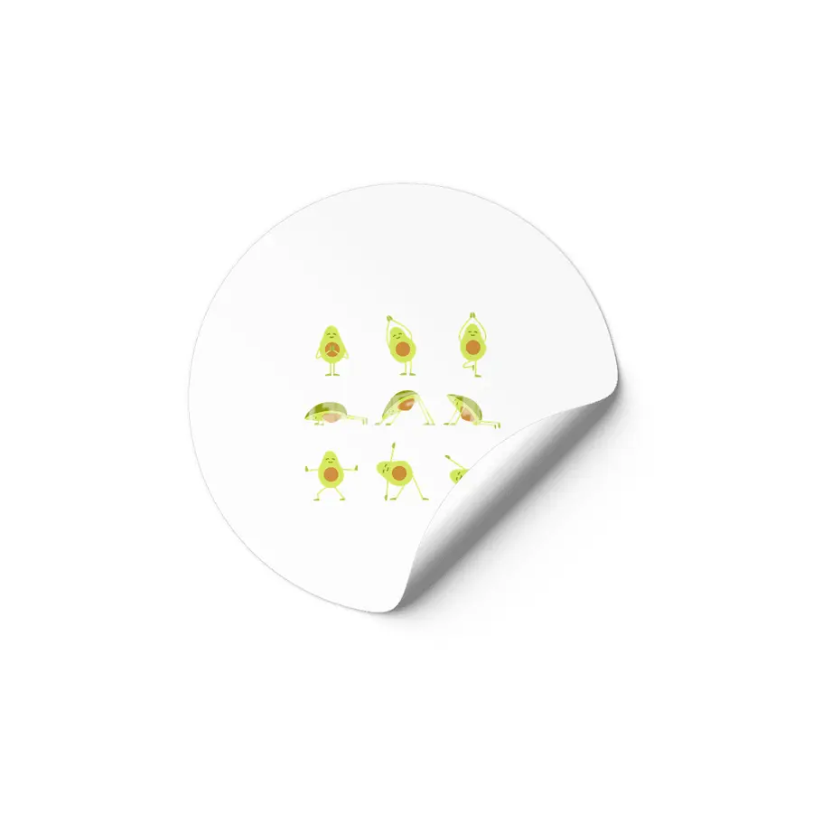 Avocados doing yoga (original) Etiket