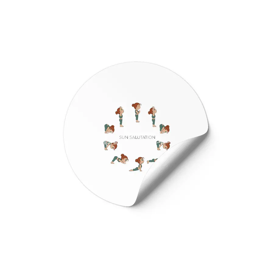 Chibi Yoga - Sun Salutation Circle Etiket
