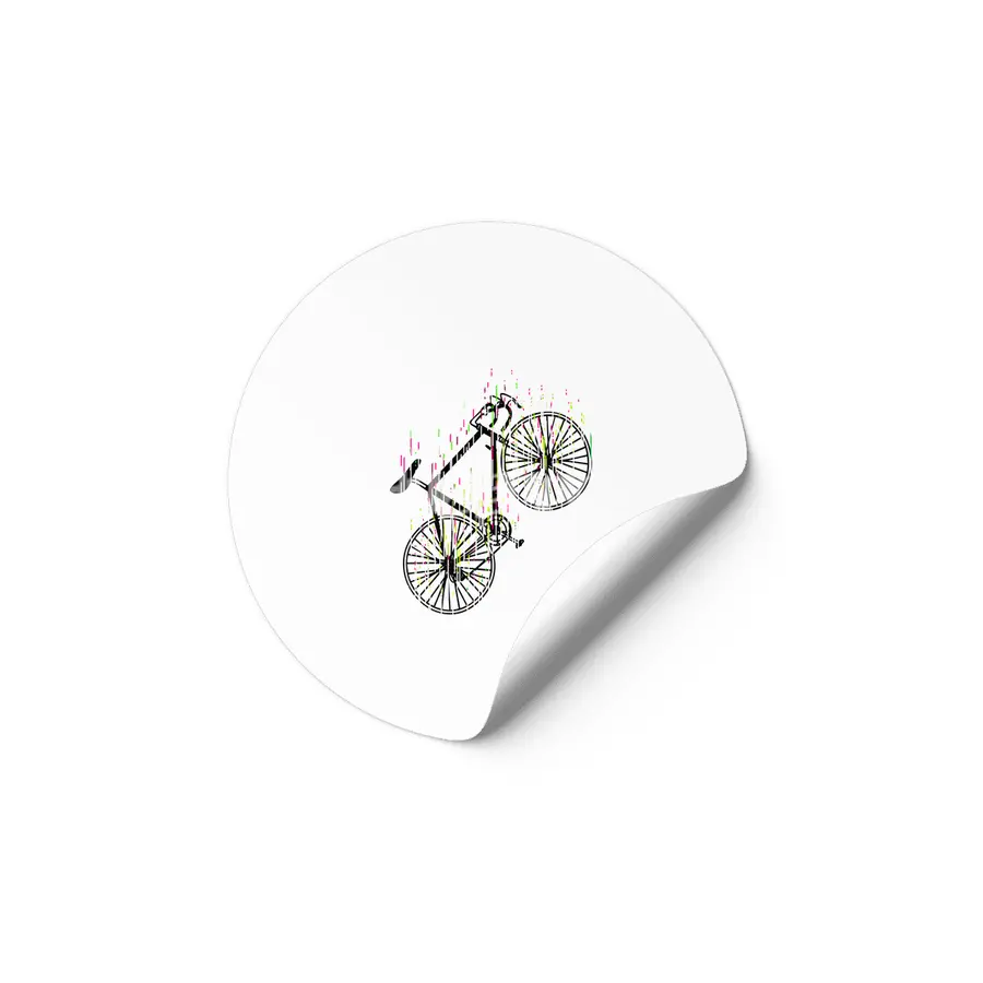 Racing Bike Colorful Colors Cycling Art Etiket