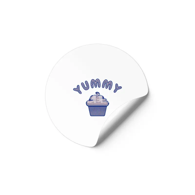Sweet cupcake in colorful cookie muffin Etiket