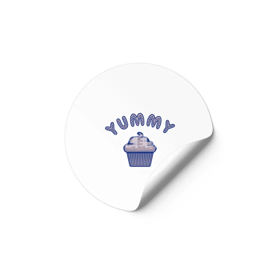Sweet cupcake in colorful cookie muffin Etiket