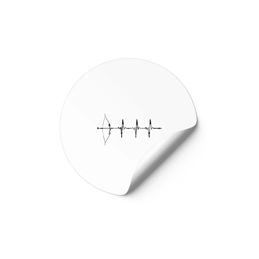 Archers Bow and Arrow Heartbeat Ecg Style Pulse Bv Etiket