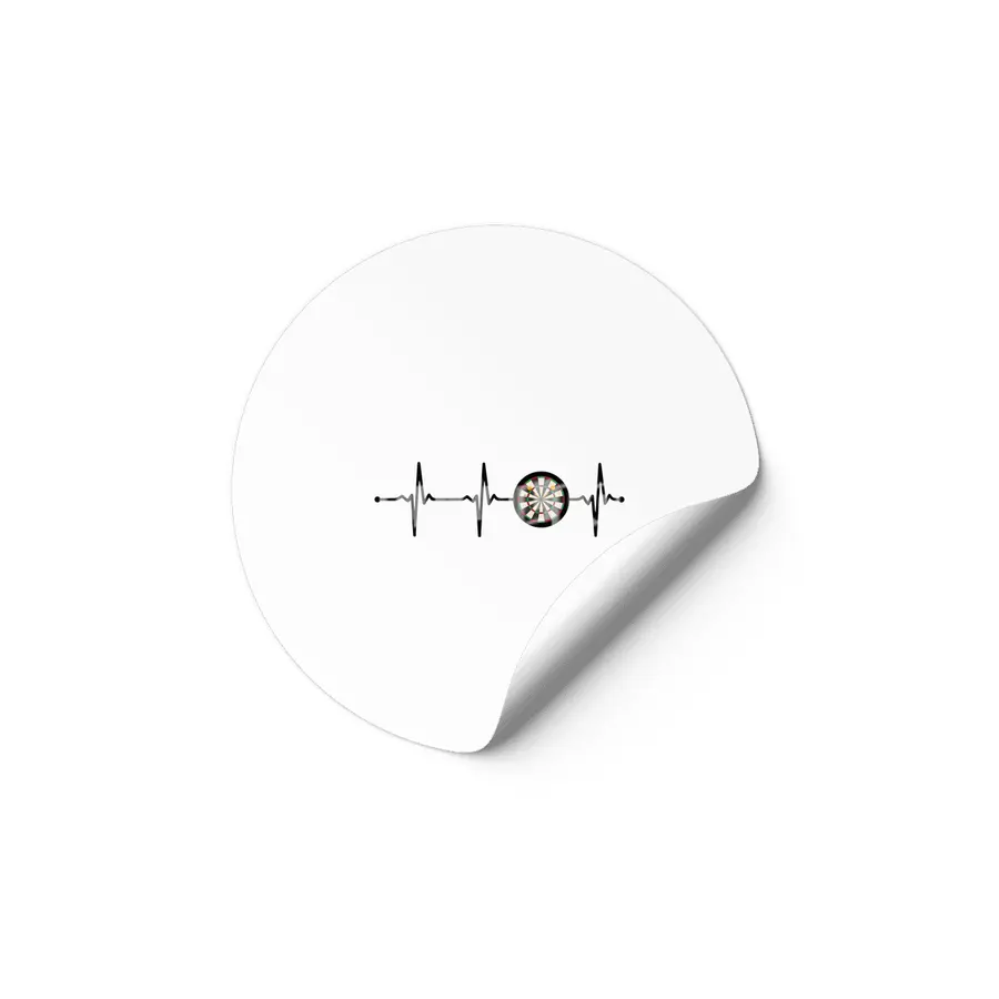 Darts Target on a Heartbeat Lineart ECG design Bv Etiket