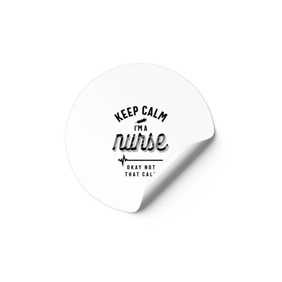 Keep Calm I'm A Nurse T Shirt Funny Heartbeat Etiket