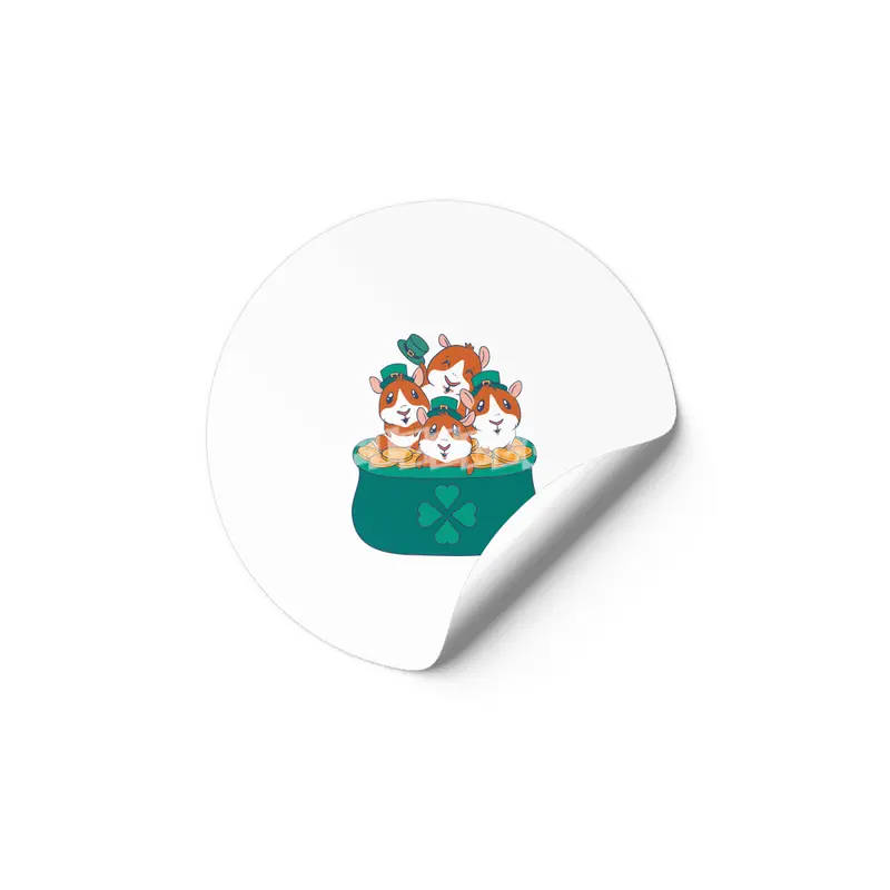 Guinea Pigs St Patricks Day Pot of Gold Etiket