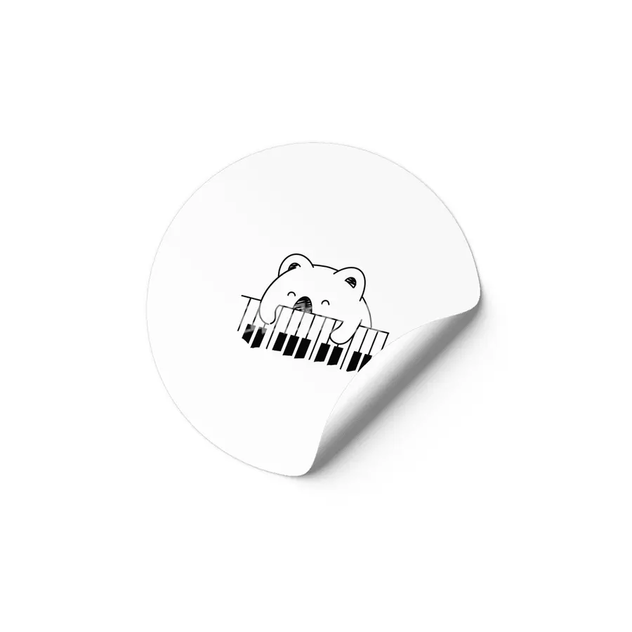 koala happy with piano Etiket