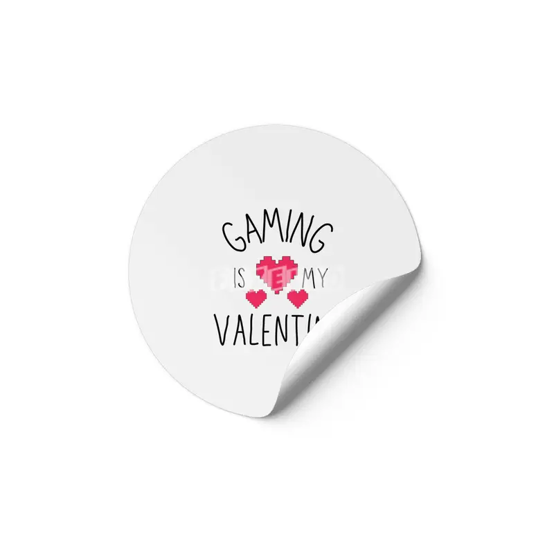 Gaming Is My Valentine 8 Bit Heart Etiket
