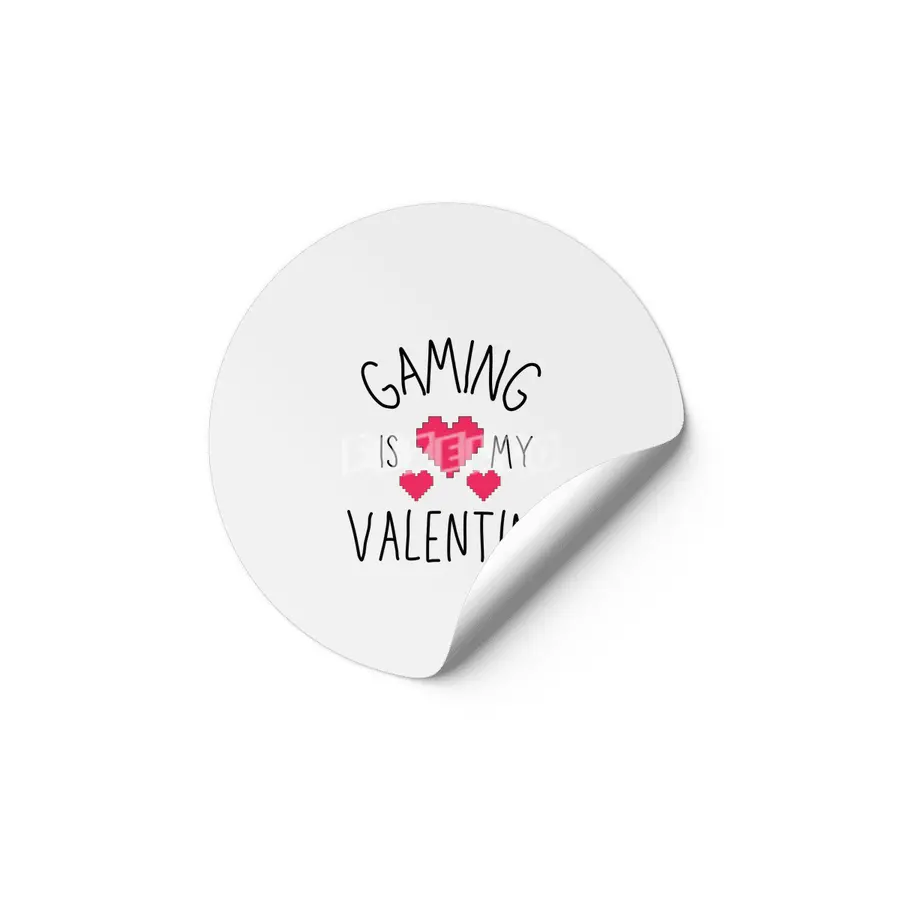 Gaming Is My Valentine 8 Bit Heart Etiket