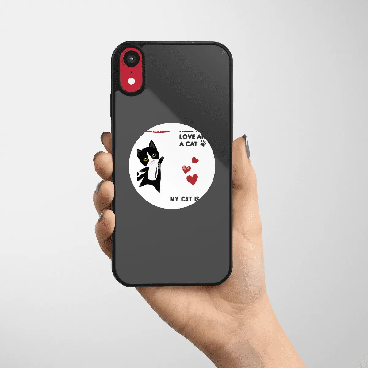Cats Sticker Set My Cat Is My Valentine Black Etiket
