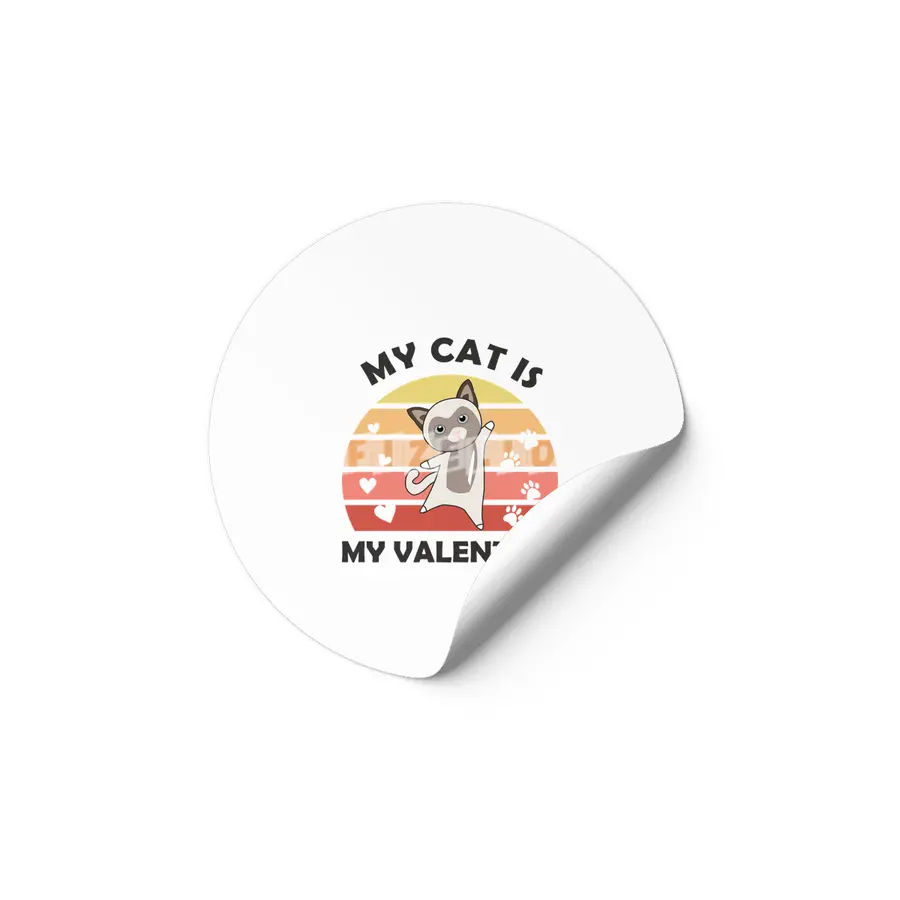 My Cat Is My Valentine Cats Siamese Cat Vintage Etiket