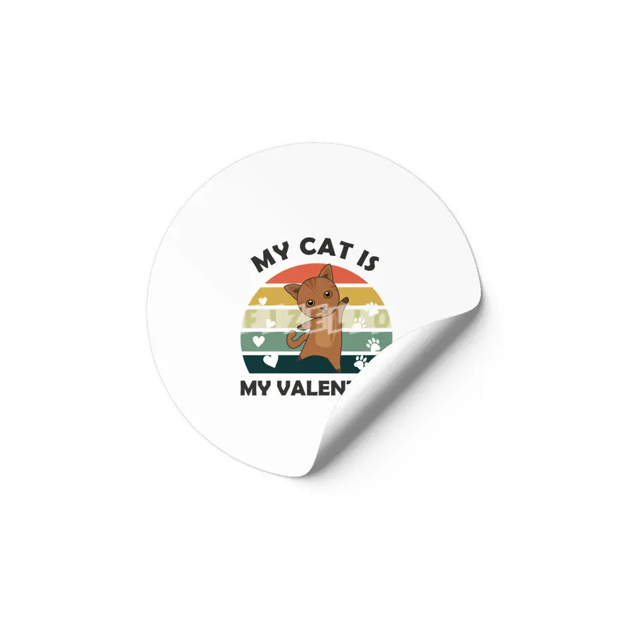 My Cat Is My Valentine Cats Vintage Cat Etiket