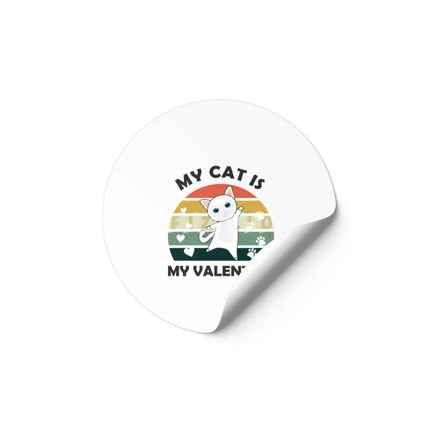 My Cat Is My Valentine Cats Vintage Cute Animals Etiket