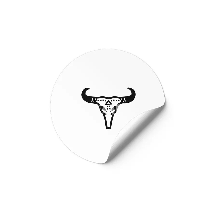 Tribal Cattle Head Etiket
