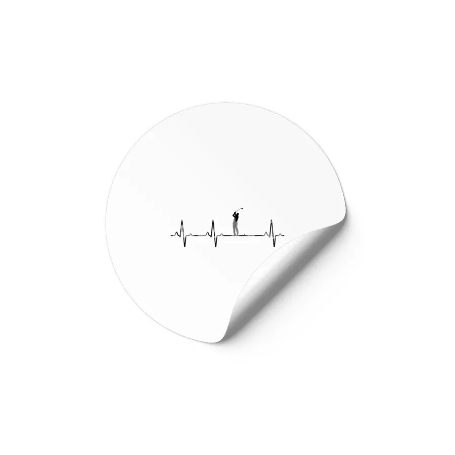 Heartbeat I EKG I Golf I Golfer I Ball I Gift Etiket