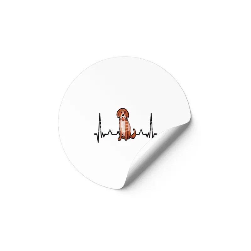 Cute Dog Puppy Heartbeat for Dog Lovers Etiket