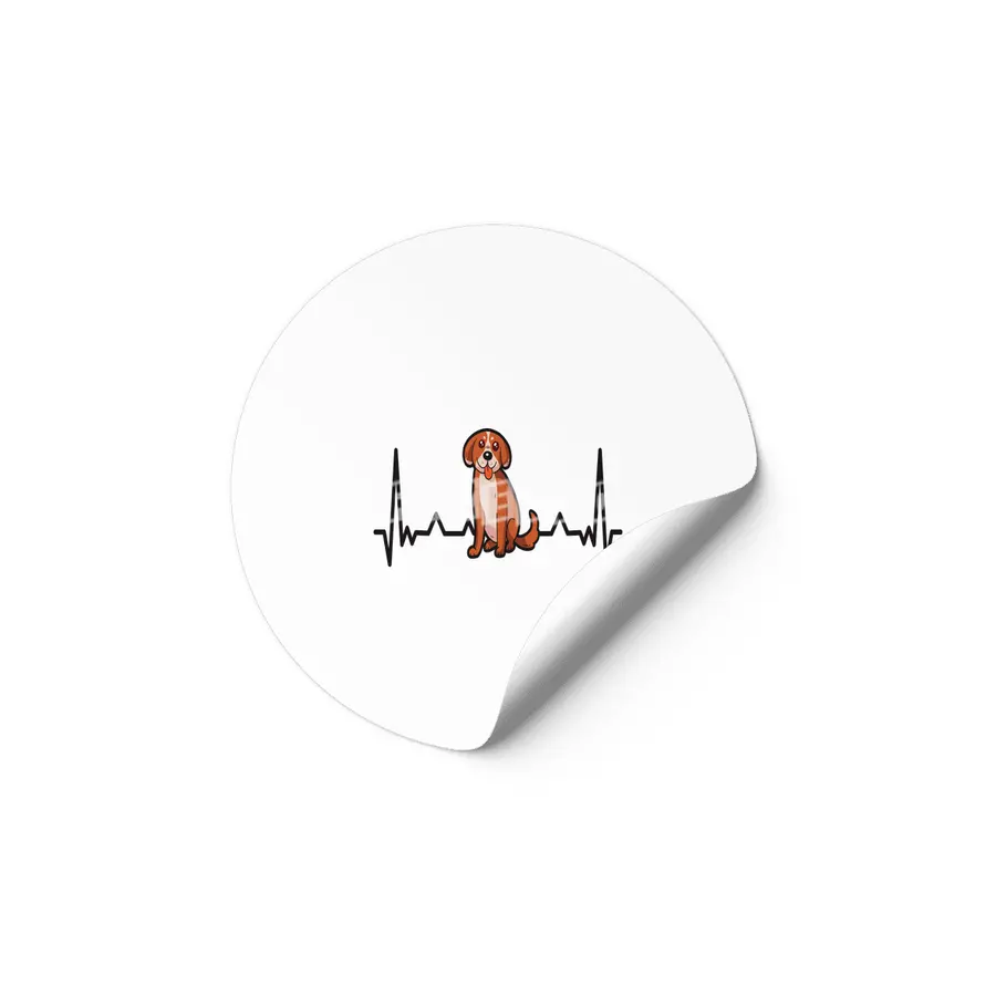 Cute Dog Puppy Heartbeat for Dog Lovers Etiket
