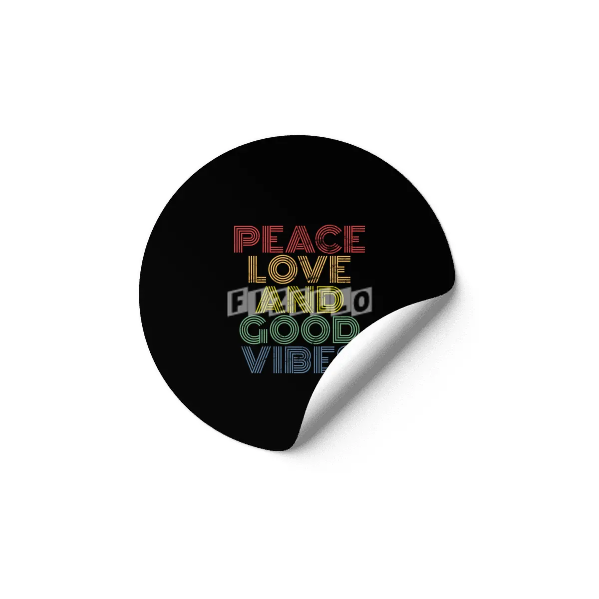 Peace Love And Good Vibes distressed Etiket