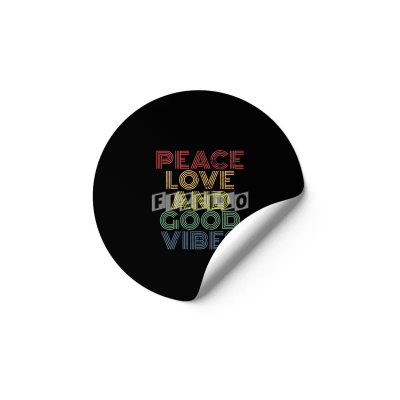 Peace Love And Good Vibes distressed Etiket