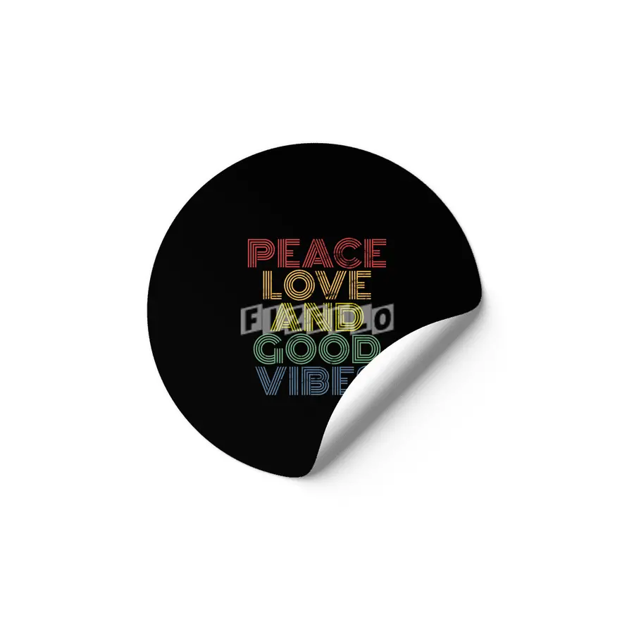 Peace Love And Good Vibes distressed Etiket